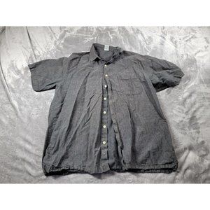OLD NAVY Mens Size‎ XL Short Sleeve Linen Blend Button Down Shirt Gray
